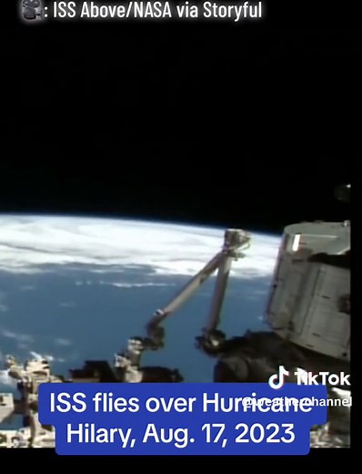 Here’s how Hurricane Hilary looked as it strengthened south of Baja California, Mexico. The storm is expected to bring impacts to the peninsula before pushing northward into Southern California as a weaker storm, but it will bring life-threatening flooding to parts of the area. Head to The Weather Channel app for all the latest updates. #Hilary #hurricane #California #Mexico #CAwx #SoCal #weather #weathertok #tropics #news #ISS #space #fyp #foryou