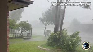 WATCH! A strong microburst has directly impacted Landsborough, QLD a short time ago. Video sent into HSC by Dan L. | Higgins Storm Chasing