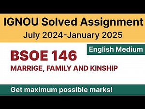 IGNOU BSOE 146 Solved Assignment 2024-25 PDF Download | English Medium | Vidyamojo
