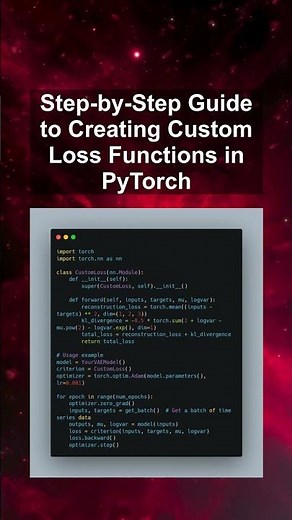 Step-by-Step Guide to Creating Custom Loss Functions in PyTorch #ai #artificialintelligence