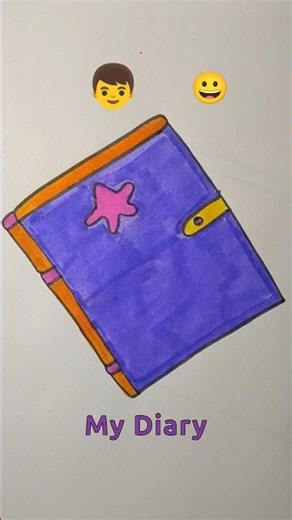 Easy Diary Drawing for Kids #kidsdrawing #art #creativeart #diary #drawing4kids