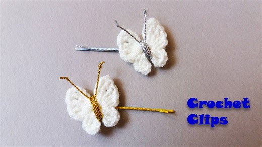 Easy Crochet Clips | How to Crochet Butterfly Clips for Beginners