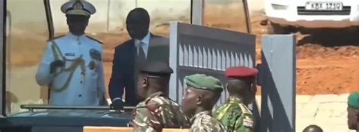 President William Ruto arrives at Ithookwe Stadium in Kitui for the Mashujaa day celebrations. | 7 News Global