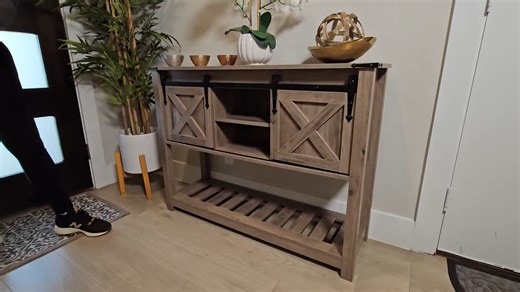 Watch Barn door console table for home decor on Amazon Live