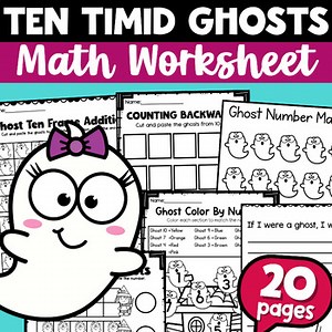 Ten Timid Ghosts Math Activities | Addition and Counting Worksheets