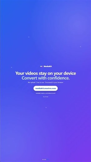 Convert Videos Online for Free | MP4, WebM, MKV & MOV — MediaKit #VideoConverter #VideoTools