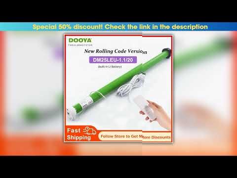 New DOOYA DM25LEU Tubular Curtain Motor Rolling Code Builtin Li Battery USB Charge RF433 Remote