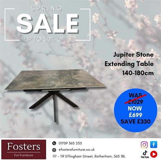Jupiter Stone Extending Table 140-180cm