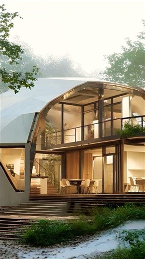 Futuristic Dome House in the Misty Forest 🌿✨ #dreamhome #architecture
