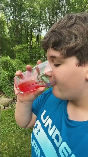 Kid makes perfect Minecraft potion sound effect