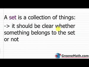 Algebra 2 Lesson #1 Introduction to Sets Part 1