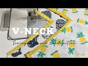 HOW TO SEW V NECKLINE WITH BIAS BINDING AND FLAT PIPING