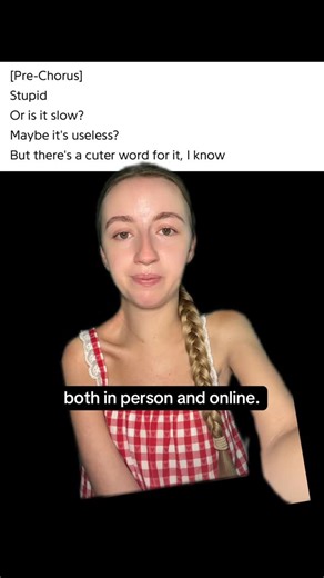 Sarah Todd Hammer on Instagram: "My two cents on this discussion! [Video Description: ST, a young white woman with long blonde hair, is speaking on screen. As she speaks, a screenshot of lyrics from Sabrina Carpenter’s song Manchild are behind her. Text on screen at the beginning of the video reads “Apparent ableist language in Sabrina Carpenter’s song Manchild”] #DisabilityTikTok #DisabilityAwareness"