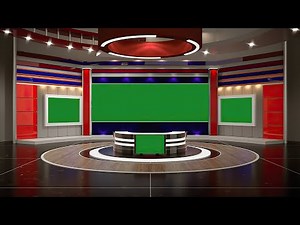 news studio background no copyright, news screen green screen, virtual news studio with table