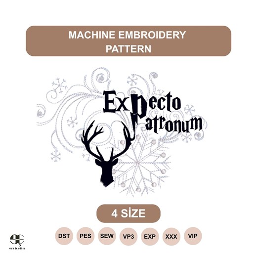 Harry Potter Machine Embroidery, Wizard PES File, Deer Magic Wand Spell, Fantasy Art Download - Etsy
