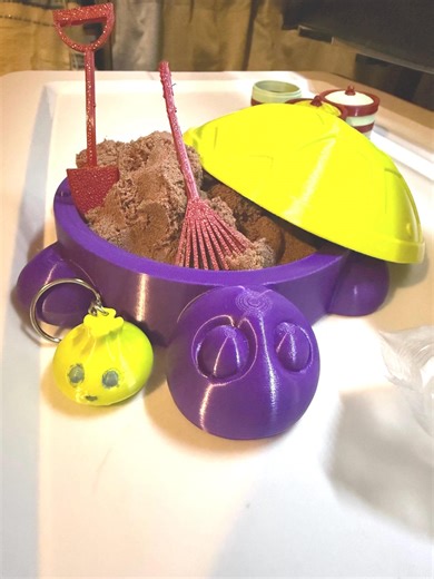 ShellBox Sandbox – 3D Printed Turtle Sand Box | Mini Sensory Sandbox | Desk Toy | Kinetic Sand Play Tray | Fidget Toy (Sand Not Included)