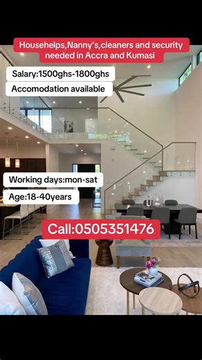 Househelps, Nannies and Cleaners Needed in Accra