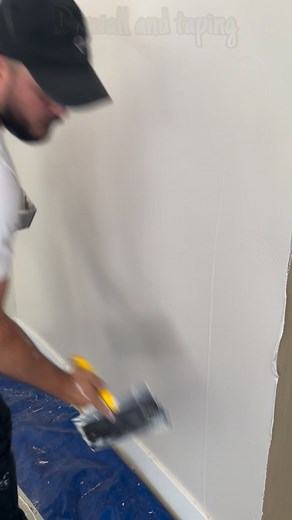 Puro 20 minutos tapando textura #drywallfinish #nivel5 #construction #drywallrepair | Drywall and taping