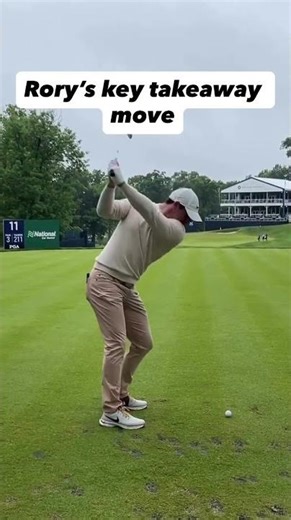 Rory McIlroy Takeaway (DTL, Iron) Rory keeps the clubhead in front of his hands in the takeaway —