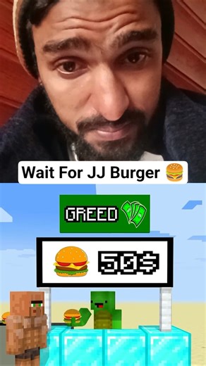 🍔❤️ JJ And Mickey: Greed Vs Love – Selling Hamburger!#maizen #minecraft #shorts