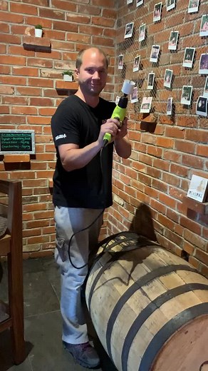 Drilling new wine hole. #winery | TikTok