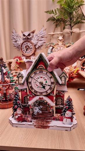 1.2K reactions · 114 shares | How to build a festive wooden clock?  里Turn pieces into a stunning, working Christmas masterpiece—a fun and rewarding DIY adventure!  The perfect holiday gift for creatives and families. | Cutywood | Facebook