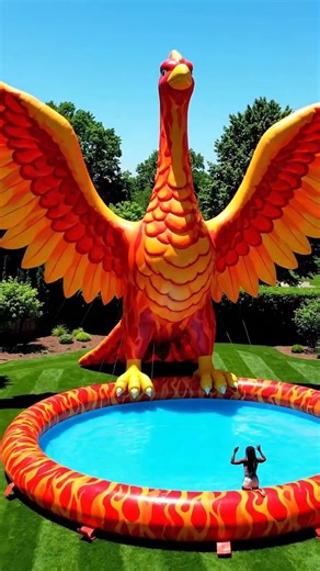 THIS GIANT DINO POOL IS ABSOLUTELY ROARING! 🦕💦 #waterslide