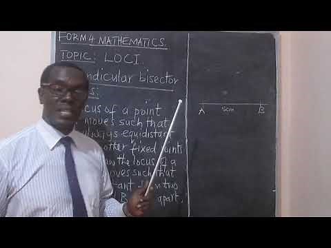 FORM FOUR MATHEMATICS:Loci - Part 3; How to draw the perpendicular bisector locus.