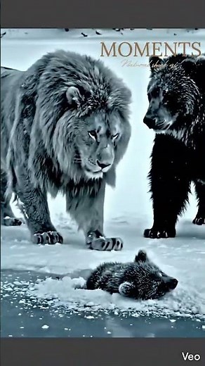 Cutest Bear Cub Moments in the Snow #aivideo #reel