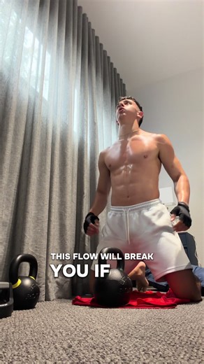 This flow is unreal. Trust me. This not only requires skill, but also coordination, strength and full body stability. People think you can’t get in the best shape of your life from home. Those people are thoroughly mistaken. With only your bodyweight, and optionally a kettlebell, you will become healthier, fitter and more able than you ever could imagine. #consistencycompounds #hometraining #fyp #workout #foryoupage