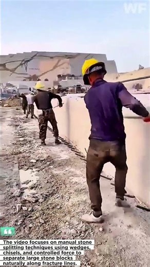 Traditional Stone Splitting Process | Manual Quarry Work Explained