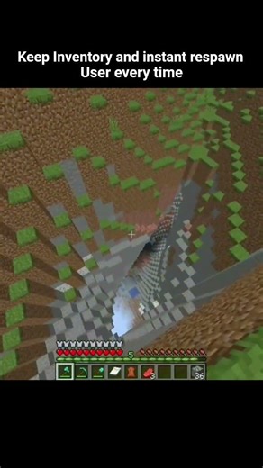 Keep Inventory and instant respawn user every time... #minecraft #relatable