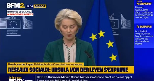 ALERTE Pass numérique ! (cf vidéo ⤵️)Ça y est ! Ursula Von der Leyen vient d’annoncer que « l’application européenne de vérification de l’âge » pour aller sur Internet et vos réseaux sociaux « est prête » !À base d’identité numérique européenne…Elle compare elle-même ce Pass numérique « au Pass sanitaire avec QR code à flasher pendant le covid » !➡️ Nous avons donc à 100% raison : la loi macroniste d’interdiction des réseaux sociaux aux moins de 15 ans n’a RIEN à voir avec la protection des enfa