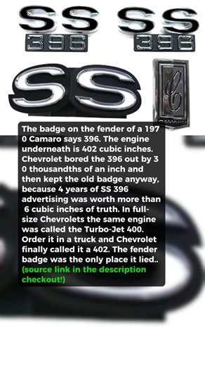 Chevy Kept Selling a 396 That Was Really a 402 #shorts #car #automobile