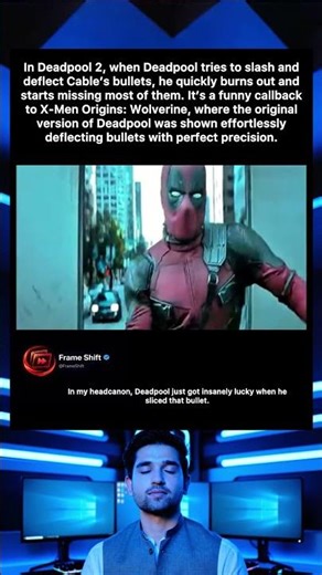 In Deadpool 2, when Deadpool tries to slash and deflect Cable's bullets, he quickly burns out