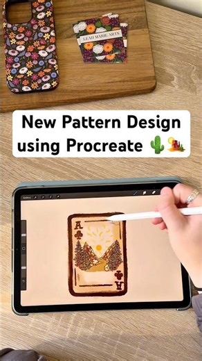 🏜️🌵✨PATTERN DESIGN ✨ Using Procreate 🌵🏜️ #digitalart #procreate #patterndrawing #graphicdesign
