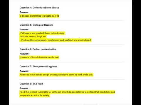 SERVSAFE CHAPTER 1 NOTES: PROVIDING SAFE FOODEXAM QUESTIONS