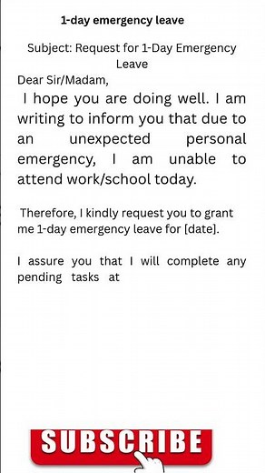 How to Write a 1-Day Emergency Leave Application | Simple & Professional