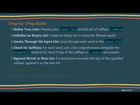 How to Remove Words Ending with Specific Suffixes from a List in Python