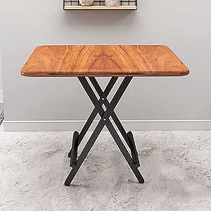 Foldable Table Portable Collapsible Table Workbench, Folding Kitchen Table For Small Spaces, Perfect Addition To Home Office/laundry/home Bar & Dining Room ( Color : Deep Wood Grain , Size : Small )