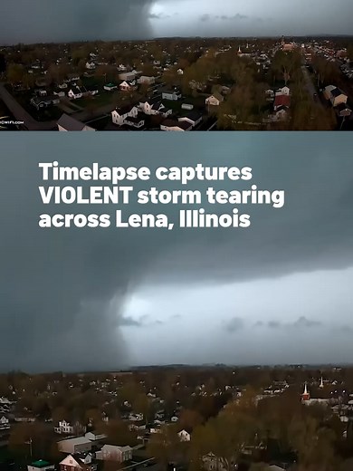 Dramatic timelapse video captures a violent storm tearing across Lena, Illinois Friday evening. Strong to severe storms could bring hail, heavy rainfall and even twisters to the Chicago area on Friday, with several counties under a tornado watch until 8 p.m. After an afternoon of summer-like temperatures in the 70s and even 80s, storms and showers are expected to roll in around 5 p.m. #SevereWeather #chicagoweather #storm #tornadoes