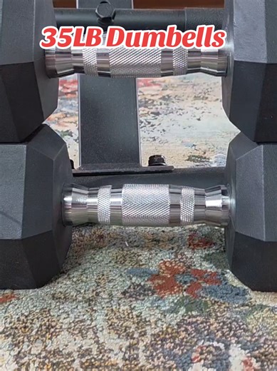 Signature Fitness 35LB Hex Rubber Dumbells are perfect for bulking and strength training. #dumbell #workout #fitness #gymtok #gymmotivation