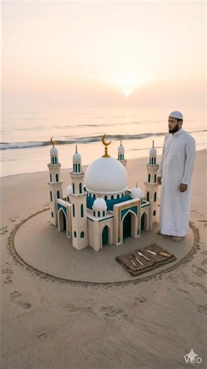 Man Builds Beautiful Mosque With Sand ❤ #shorts