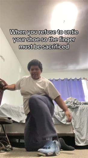 Anything but untying the shoe 😭 #Relatable #RealLife #Funny #FYP #EverydayStruggles