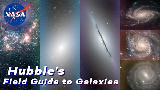 The three main types of galaxies are elliptical, spiral, and irregular, according to NASA's Hubble Space Telescope’s namesake, astronomer Edwin Hubble! Watch this “field guide” to galaxies to learn about these collections of stars, planets, gas, dust, and dark matter held together by gravity. | NASA’s Goddard Space Flight Center