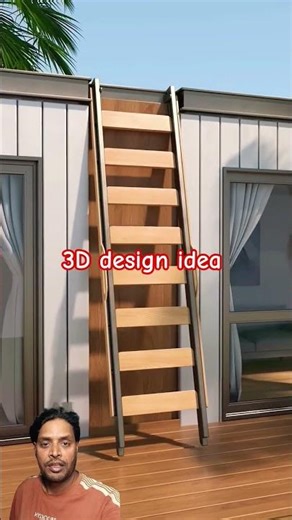 First Floor Ke Liye Folding Iron Stair ✨ Modern Stair Idea