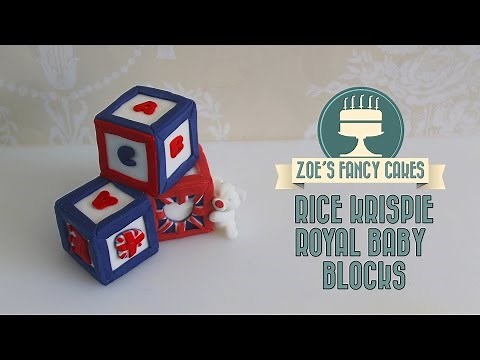 Royal baby blocks How to make rice krispie and fondant baby blocks cake decorating tutorial