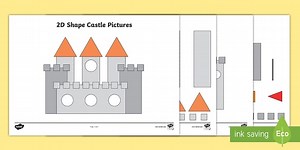 2D Shape Castle Pictures Worksheets