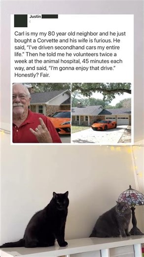 80 Year Old Carl Bought a Corvette and He Is Going to Enjoy That Drive #wholesome