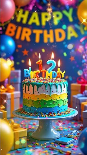 Happy 12th Birthday Wishes for Boy 🎂🎈 Fun & Colorful Birthday Animation #12thBirthday #BoysBirthday